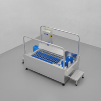 Machine automatique de nettoyage de semelles de chaussures avec système de brosses en acier inoxydable pour le contrôle de l'hygiène des usines agroalimentaires