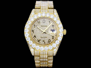 Reloj de Pulsera de Cuarzo para Hombre, de Lujo, con Correa de Acero Inoxidable, Cristal de Zafiro, Resistente al Agua, con Incrustaciones de Diamantes, Estilo Ejecutivo y Moderno - Product Image 4