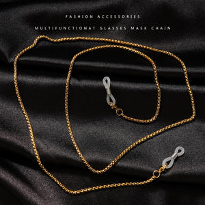 कॉलरबोन शैली वैक्यूम प्लेटेड स्टेनलेस स्टील आईग्लास चेन एंटी-टार्निश रेट्रो मास्क लैननार्ड हार ग्लास स्ट्रैप - Product Image 2