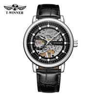 Forsining – montre squelette classique pour hommes, montres à Tourbillon automatique, Top marque de luxe, bracelet en cuir, Phase de lune, horloge mécanique