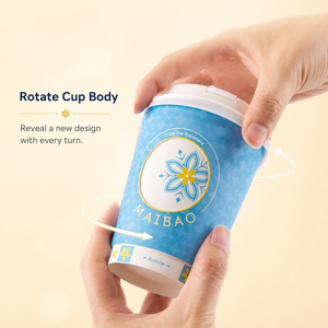 Custom logo ECO Disposable Double Wall Window Sleeve Rotating <b>Paper</b> Cup Interactive <b>Pattern</b> Reveal Design Coffee Cup for Cafe - Product Image 3