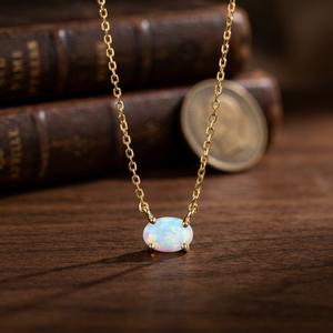 Collier pendentif ovale en diamant de laboratoire, chaîne en argent plaqué, serti de griffes, pour femme, certifié luxe, usage quotidien, cadeau - Product Image 2