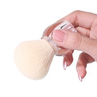 Pinceau Kabuki en acrylique transparent en forme de pomme, grand pinceau à poudre et blush synthétique doux, logo personnalisé, vente en gros