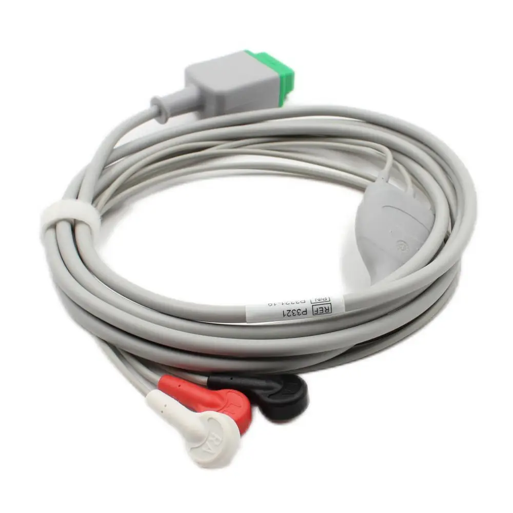 Медицинские аксессуары Plinma, кабель с прямым подключением, 3-х проводной защелкой, совместимый с GE Marquette AHA, цельный ECG кабель ECG tambo