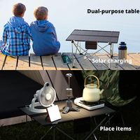Table de camping pliable portable IGT pour l'extérieur, idéale pour la randonnée et les repas en plein air