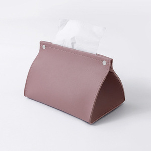Boîte à mouchoirs simple en simili cuir, portable, lavable, écologique, design vintage, 19,5x13x12cm - Product Image 1
