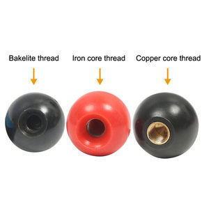 Pegangan pegangan bulat masukkan kuningan/tombol benang galvanis pegangan plastik dapat disesuaikan kenop penjepit bola bakelite - Product Image 3