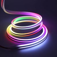 Tira de LED RGB de 8x16 mm con Alimentación USB, 12V, para Decoración de Interiores de Automóviles, Luz Ambiental para el Tablero, con Control Remoto