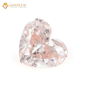 Diamants de laboratoire Goldleaf IGI Report, synthétiques, taillés en cœur, couleur rose clair fantaisie, percés au laser, 1ct 2ct 3ct VVS VS, pour la fabrication de bijoux - Product Image 1