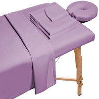 Ensemble de draps de table de massage 3 pièces en microfibre 100% de haute qualité pour spa, salon de beauté