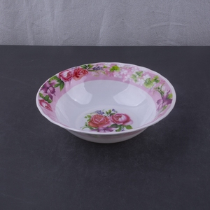Tazón de plástico para servir comida de uso doméstico personalizado al por mayor, tazón de sopa de arroz de melamina redondo con patrón de flores de 6/7/8/9 pulgadas - Product Image 5