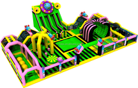 Videur gonflable géant en PVC commercial pour enfants sautant toboggan château plein d'entrain parc d'attractions Fun City