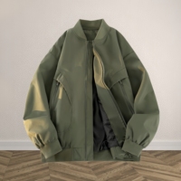Veste pour homme avec logo personnalisable, veste rétro décontractée coupe-vent respirante, veste bomber pour homme automne et hiver