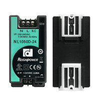 Reignpower 50W 24V Carril DIN Fuente de alimentación conmutada industrial Fuente de salida única 24Vdc Fuente de alimentación regulada de CA a CC