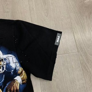 Camiseta Vintage Lavada para Hombre, Polo Oversize con Estampado Gráfico de Motociclista, Cuello Redondo, Manga Corta, Estilo Casual Urbano, Algodón Pesado - Product Image 5