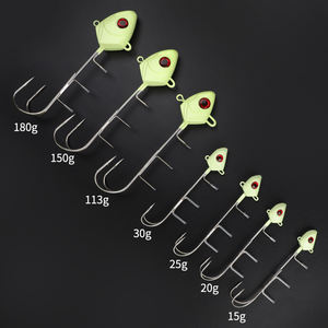SUPERIORFISHING <span class=keywords><strong>Tenya</strong></span> Lead Jig Head Gancho doble <span class=keywords><strong>Pesca</strong></span> en el mar Cola de pelo luminosa Raíz de púas Señuelo de <span class=keywords><strong>pesca</strong></span> JY1024 - Product Image 6