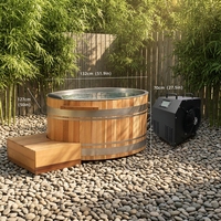 US-Lagerbestand: Modernes Design Holz-Kaltwasserbecken – Massivholz-Eiswanne mit Kühler und Filter für Sportler