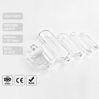 Barquette en verre de quartz de laboratoire haute pureté, résistante à la chaleur 1100°C ° Support de plaquettes en quartz transparent pour la recherche en semi-conducteurs OEM ODM