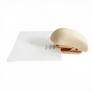 학생용 귀여운 문구 플라스틱 및 로즈 골드 12매 미니 휴대용 스테이플러 24/6 26/6 스테이플러 리무버 포함 미니 스테이플러 세트 - Product Image 4