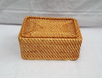 Panier en rotin classique rectangulaire à deux poignées, idéal pour la cuisine, le salon, la garde-robe, couleur personnalisable, vente chaude