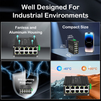 Switch Ethernet PoE+ Industriel Renforcé 10 Ports Gigabit 10/100/1000BASE-T, 8 Ports PoE 802.3at jusqu'à 240 W, Budget PoE