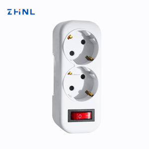 2 salidas, un interruptor de seguridad, UE, 2 pines, extensión eléctrica de la UE, adaptador de enchufe eléctrico europeo, adaptador de enchufe Universal - Product Image 1