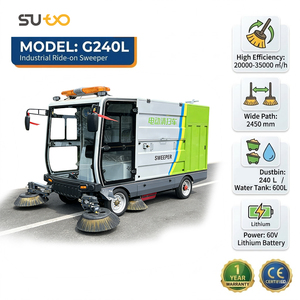 Balayeuse industrielle pour sols extérieurs, machine de nettoyage d'entrepôts certifiée CE, à entraînement électrique, grande capacité de bac. - Product Image 2
