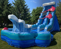 Toboggan aquatique gonflable commercial pour enfants, toboggan aquatique extérieur gonflable