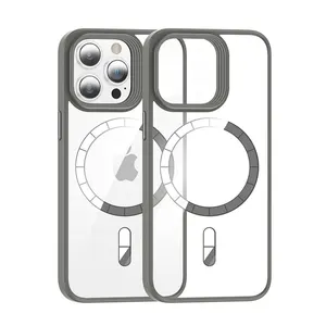 New Transparent Back Cover 15 FT Drop Proof Strong Magnetic Phone Case for Apple iPhone 15 Pro 15 Pro Max Compatible with Mag