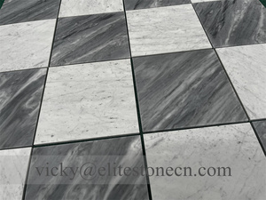 Carrelage <span class=keywords><strong>en</strong></span> marbre blanc gris poli 12x12, carreaux <span class=keywords><strong>en</strong></span> pierre naturelle pour sol et mur - Product Image 5