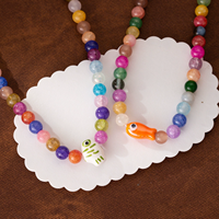 Collar de peces con cuentas SongYi, resistente al deslustre, para mujer, impermeable, estilo Y2K, con dije de pez de cristal colorido, ideal para la playa