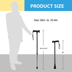 <span class=keywords><strong>Canne</strong></span> de marche réglable télescopique marron <span class=keywords><strong>ultra</strong></span>-léger avec design gravé pour la thérapie de réadaptation de randonnée et de trekking - Product Image 5