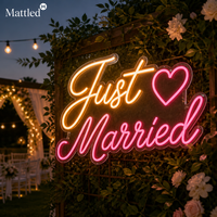 Letrero de Neón LED Personalizado 'Recién Casados', Luz Decorativa para Bodas, Diseño Gratuito, Entrega Rápida para Fondo de Fiesta de Bodas