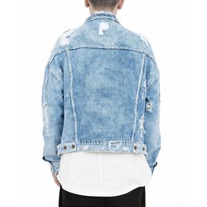 Al por mayor Chaquetas de mezclilla para hombre, estilo bomber y trucker, ajustadas, rasgadas y desgastadas, estilo motero - Product Image 3