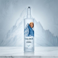 Bouteille de vin en verre blanc cristal de haute qualité sophistiquée avec bouchon à couronne Capacités de 375 ml/500 ml/750 ml Liqueur Vodka Tequila Whisky