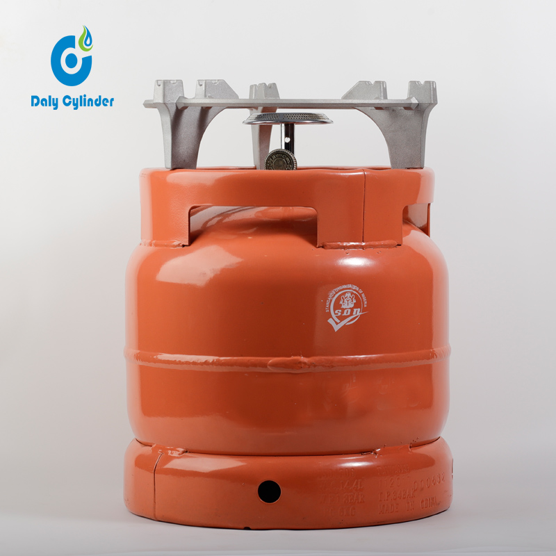 6kg LPG Cylinder with Grill and Burner High Quality Steel, ISO