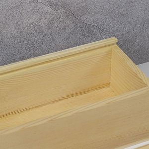 आयताकार Storawomenne Leatherbox बॉक्स शीर्ष फिसलने Liwomenl-फिसलने के साथ बाहर लकड़ी ढक्कन उपहार सरल लकड़ी के मामले के लिए गत्ते का डिब्बा पाइन - Product Image 5