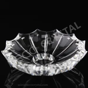 Piezas de araña de cristal en relieve de nuevos productos al por mayor Bobeches de cristal transparente para decoración del hogar