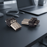 Conector Micro USB 2.0 Tipo B Macho de 5 Pines para Soldar, Montaje Vertical, Carcasa de PA46+30% Fibra de Vidrio, Contactos de Latón Estañado, 94 V-0