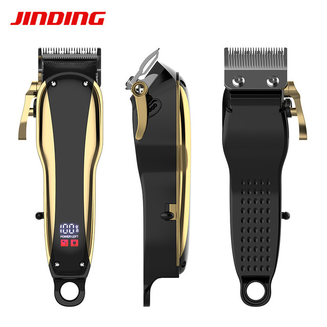 JinDing Wholesale New Rechargeable Hair Clipper Professional Men's Beard Trimmer Led Display Electric Barber Hair Clippers