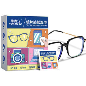 高度な優しい拭き取り不要の使い捨てメガネクリーナーワイプ、眼鏡レンズ、電子機器用クリーニングクロス、100枚入り - Product Image 2