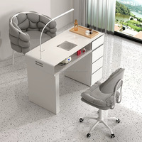 2025 beau prix d'usine bas pas cher meubles de Salon de beauté manucure en marbre en métal pour Table à ongles de Salon