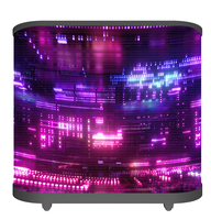 Cabine de DJ incurvée Événements Station de DJ pliable Façade Support de bureau Table Cabine portable Led Écran d'affichage mural vidéo Cabine de DJ