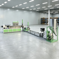 Granulateur de plastique Polytime de petite taille, double étage, avec moteur PLC, pour ligne de production de recyclage de tuyaux PE