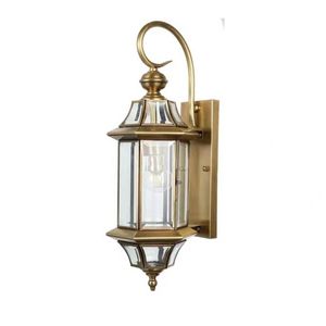 Lampe murale extérieure carrée en cuivre, verre trempé, lumière LED étanche pour cour, clôture, balcon, jardin - Product Image 5