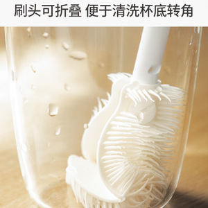 Cup <b>Brush</b> Long Handle Nylon Bristles Plastic White Kitchen <b>Cleaning</b> Tool For Cup - Product Image 2