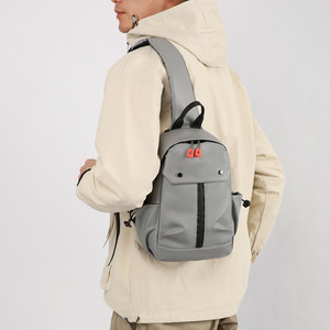Men's Chest Bag Gray Black Green Blue Solid Color With Usb Charging Port Outdoor Sports Cycling Crossbody Bag - Product Image 4