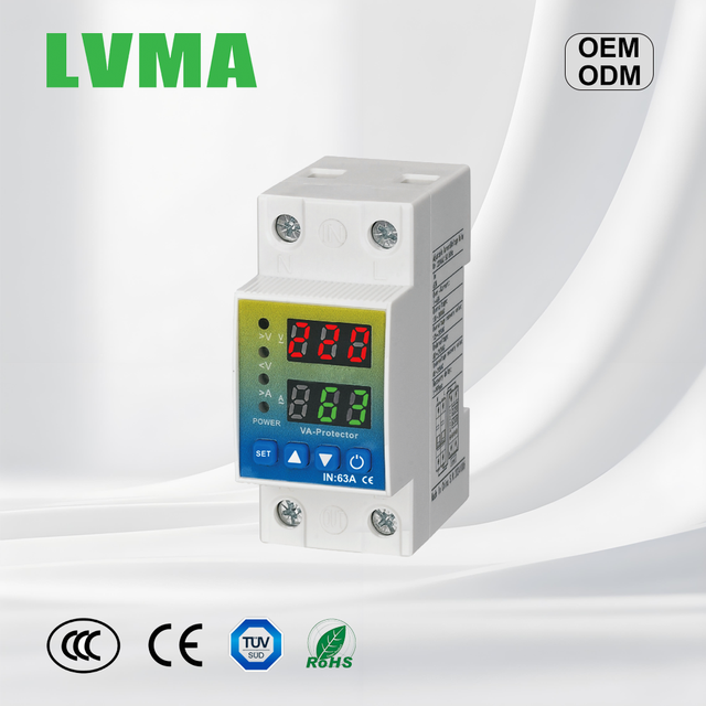 220V 63A Single Phase Electronic Voltage Regulator LED Display Copper PC Adjustable Limit Protection Voltage Protector 1-40A