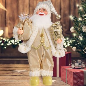 12-inch Christmas Santa Claus Doll Standing Santa Figurine <strong>Window</strong> <strong>Display</strong> Decoration Gift Action Figures - Product Image 3