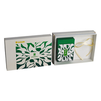 Panneau dur de boîte-cadeau de porte d'emballage de thé vert avec la finition mate de film stratification brillante gaufrage Type de revêtement d'éponge UV